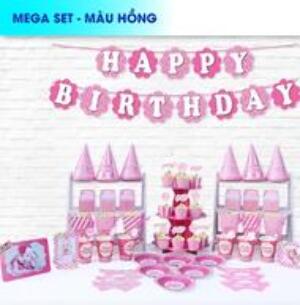 Set Bàn Tiệc Chủ Đề Màu Hồng